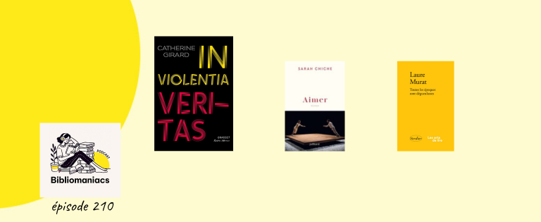 Affiche émission 210 Bibliomaniacs avec les trois couvertures des livres cités dans l'article
